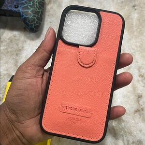 Coral Phone Case with Card Holder